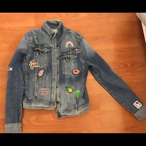 Denim jacket with patches